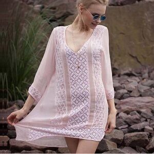 Yauvan Sheer Bohemian Burgundy Light Weight Tunic